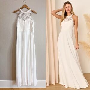 Dance All Evening White Lace Maxi Dress